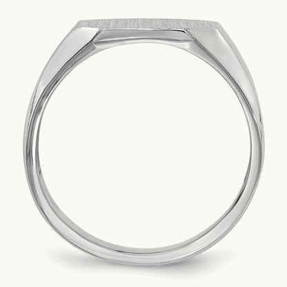 12.5x11. Open Back Signet Ring, 5mm, 14K White Gold