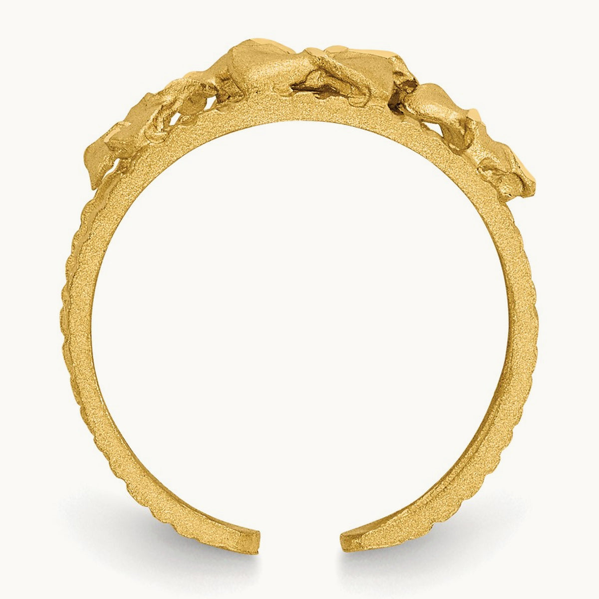 D/C Plumeria Toe Ring, 14K