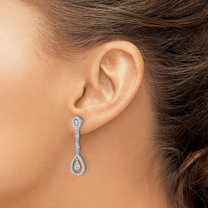 Teardrop Diamond Dangle Earrings — 32mm