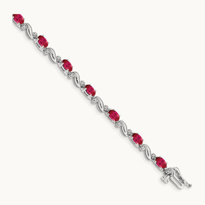 Diamond and Ruby Bracelet — 14K White Gold