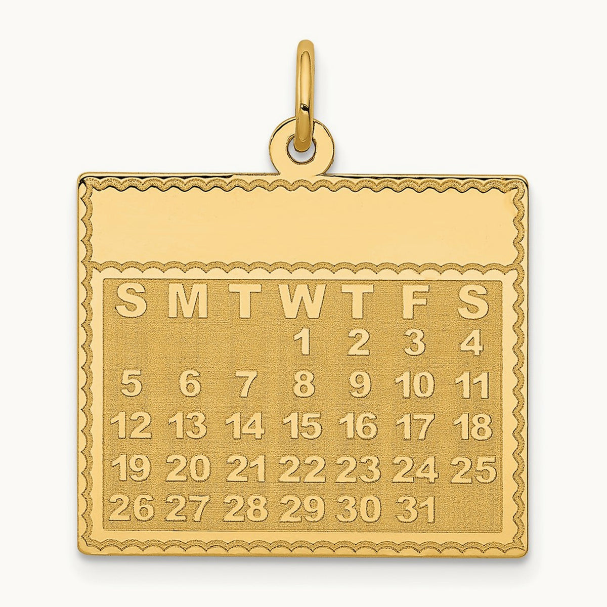 Wednesday the First Day Calendar Pendant, 14K