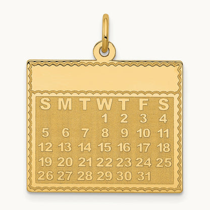 Wednesday the First Day Calendar Pendant, 14K