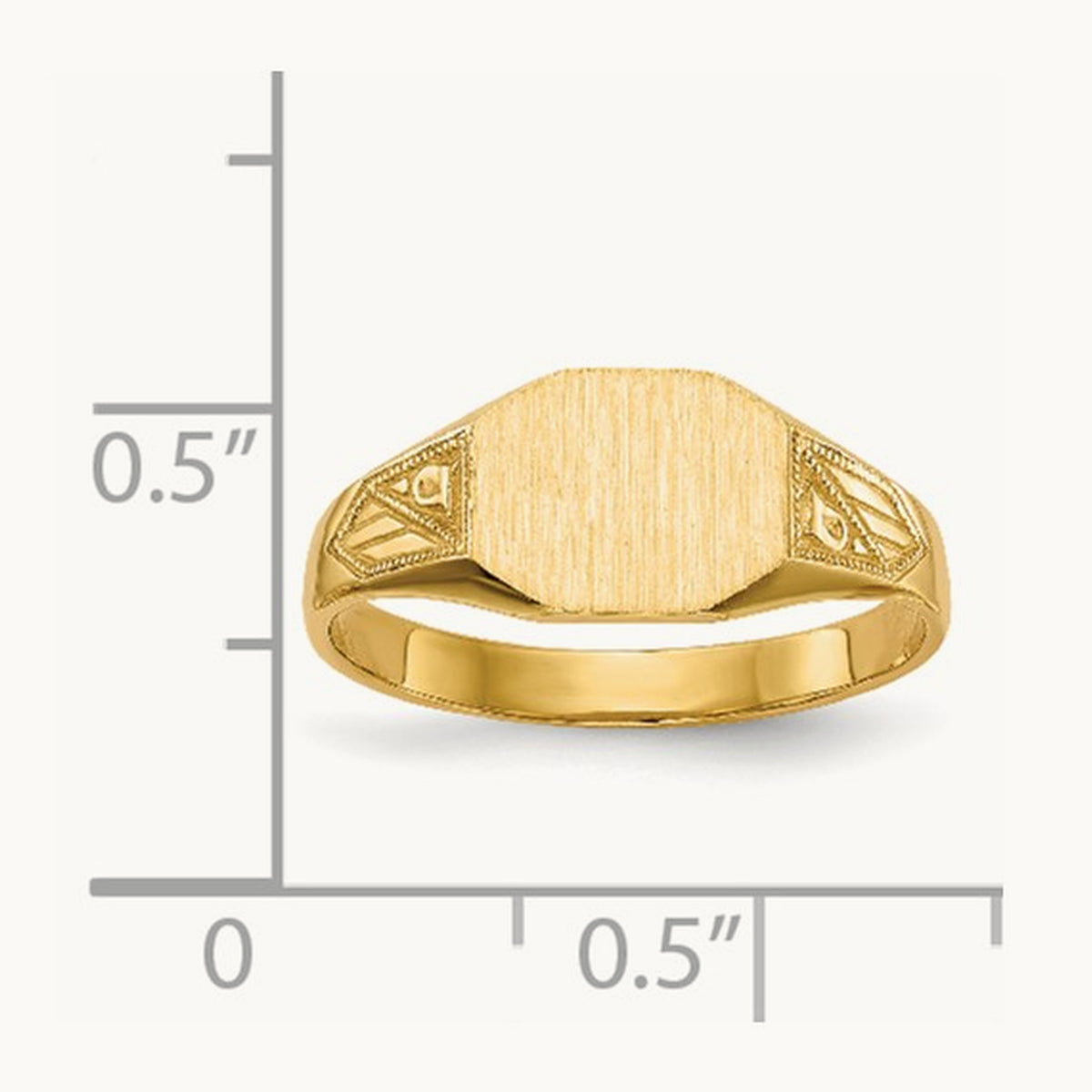 8.5x7. Closed Back Signet Ring, 0mm, 14K