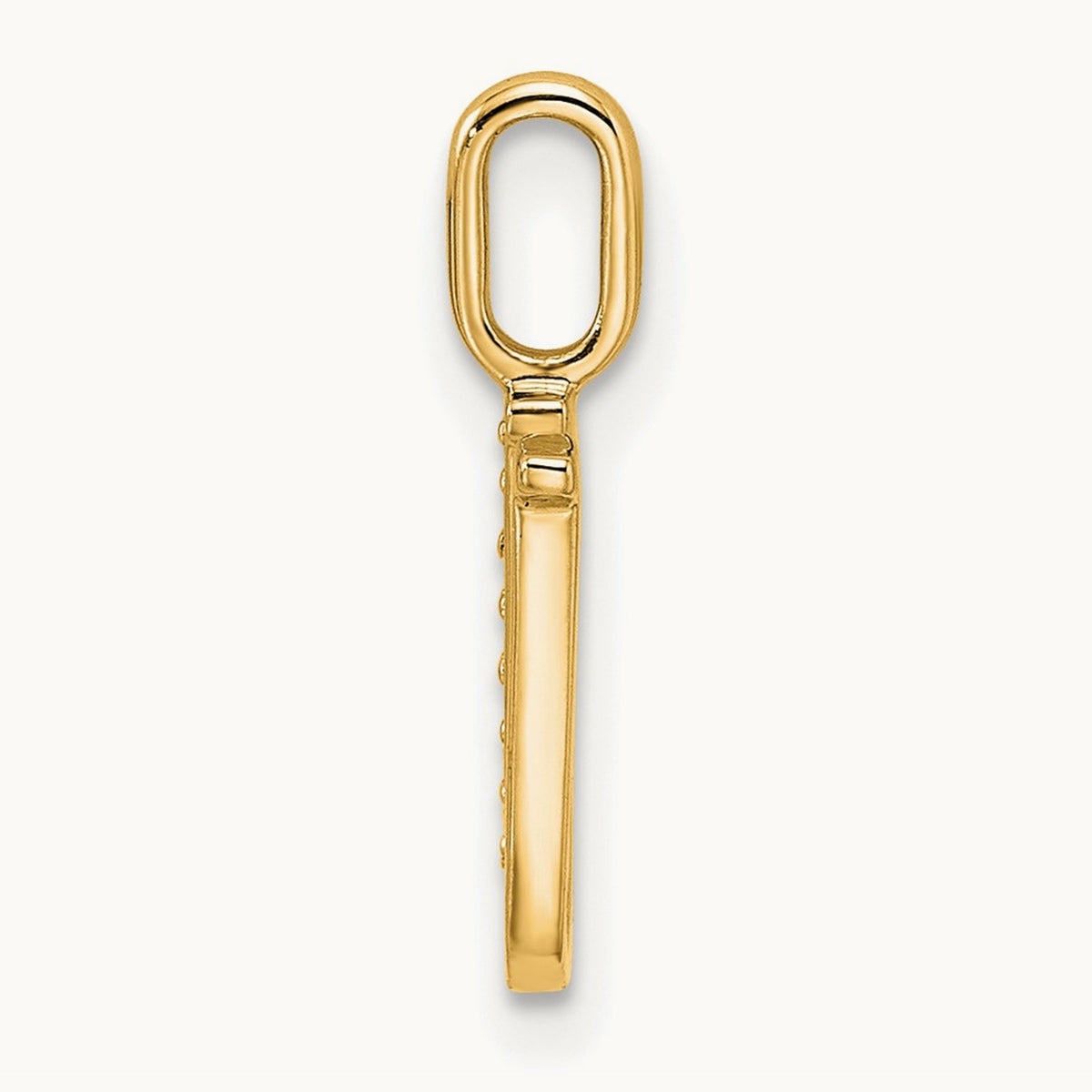 Diamond Letter U Initial Pendant, 14K
