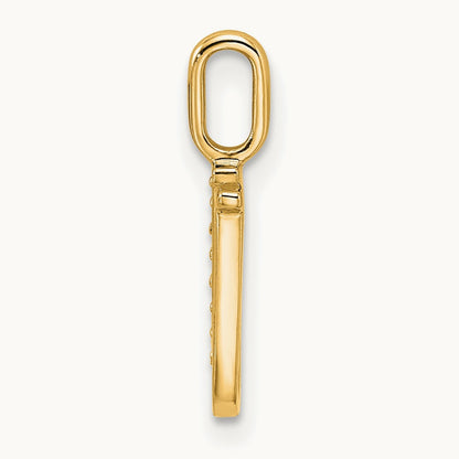 Diamond Letter U Initial Pendant, 14K