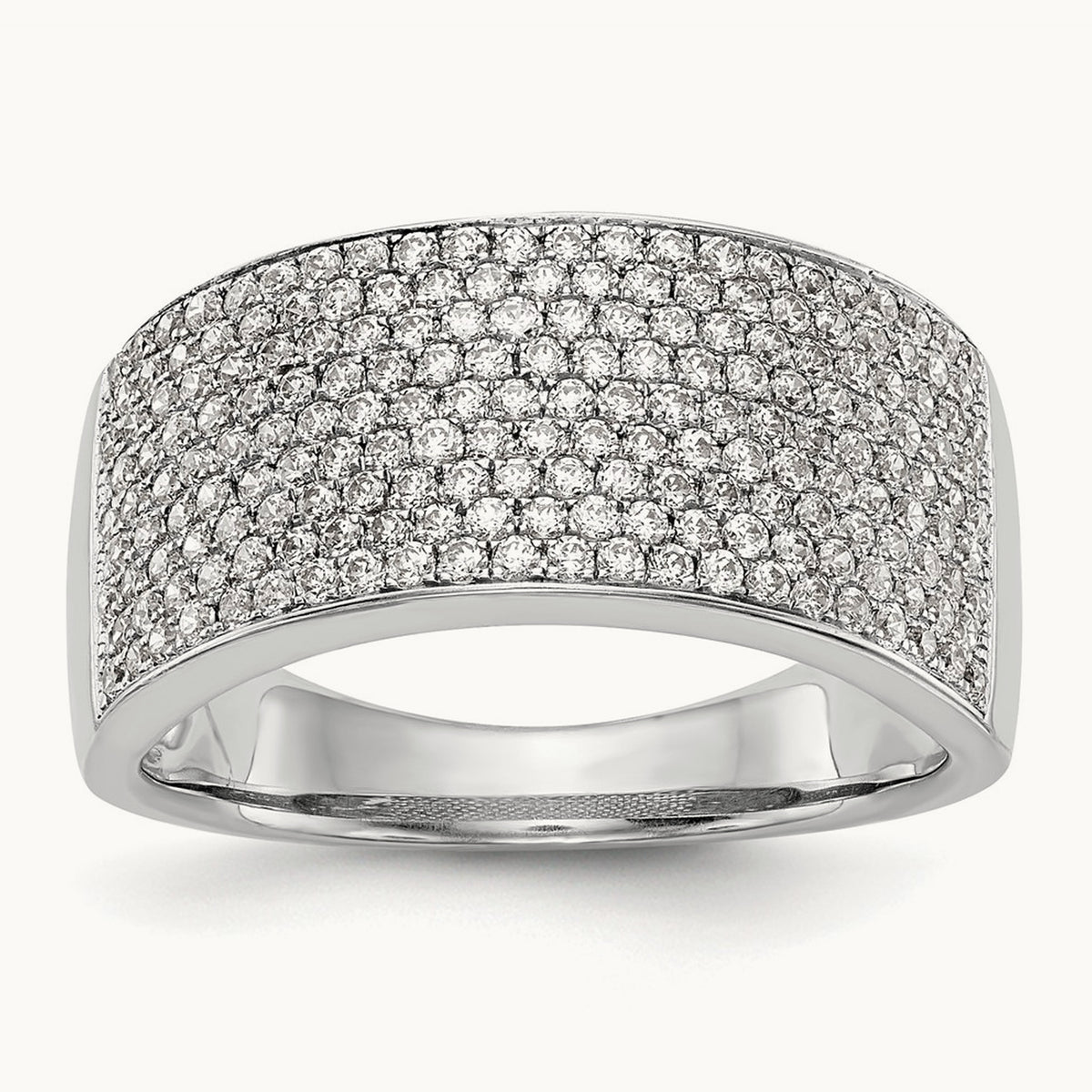 Micro Pave Diamond Band, 14K White Gold