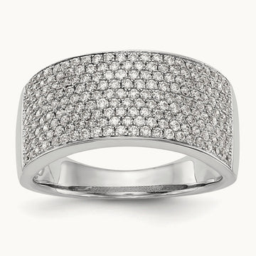 Micro Pave Diamond Band, 14K White Gold