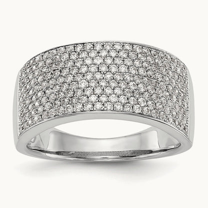 Micro Pave Diamond Band, 14K White Gold