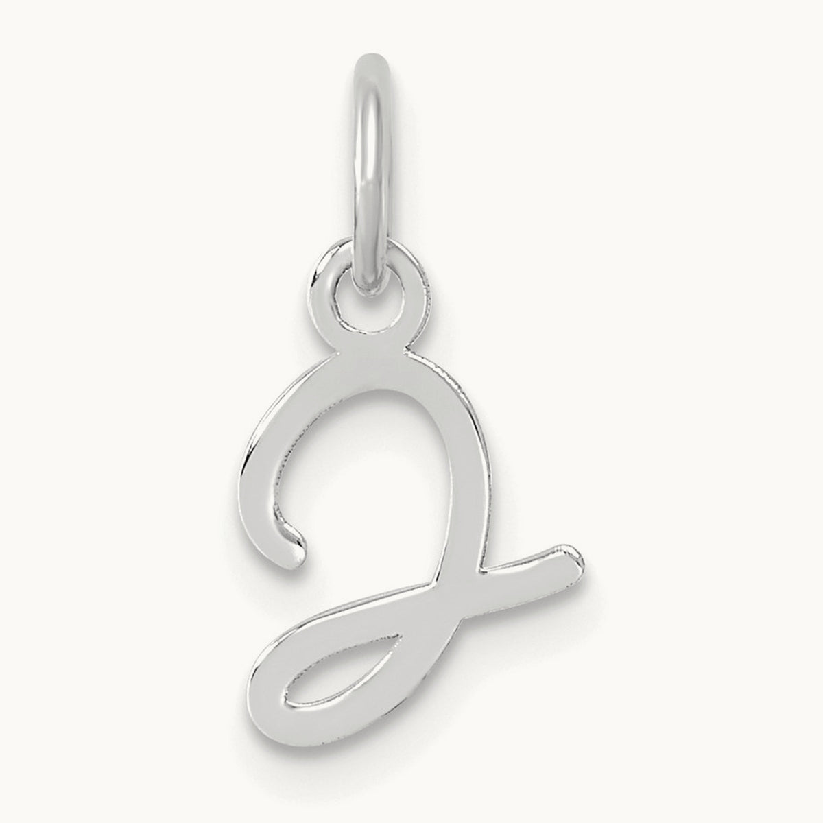 Uppercase Initial Charm — 14K White Gold, J