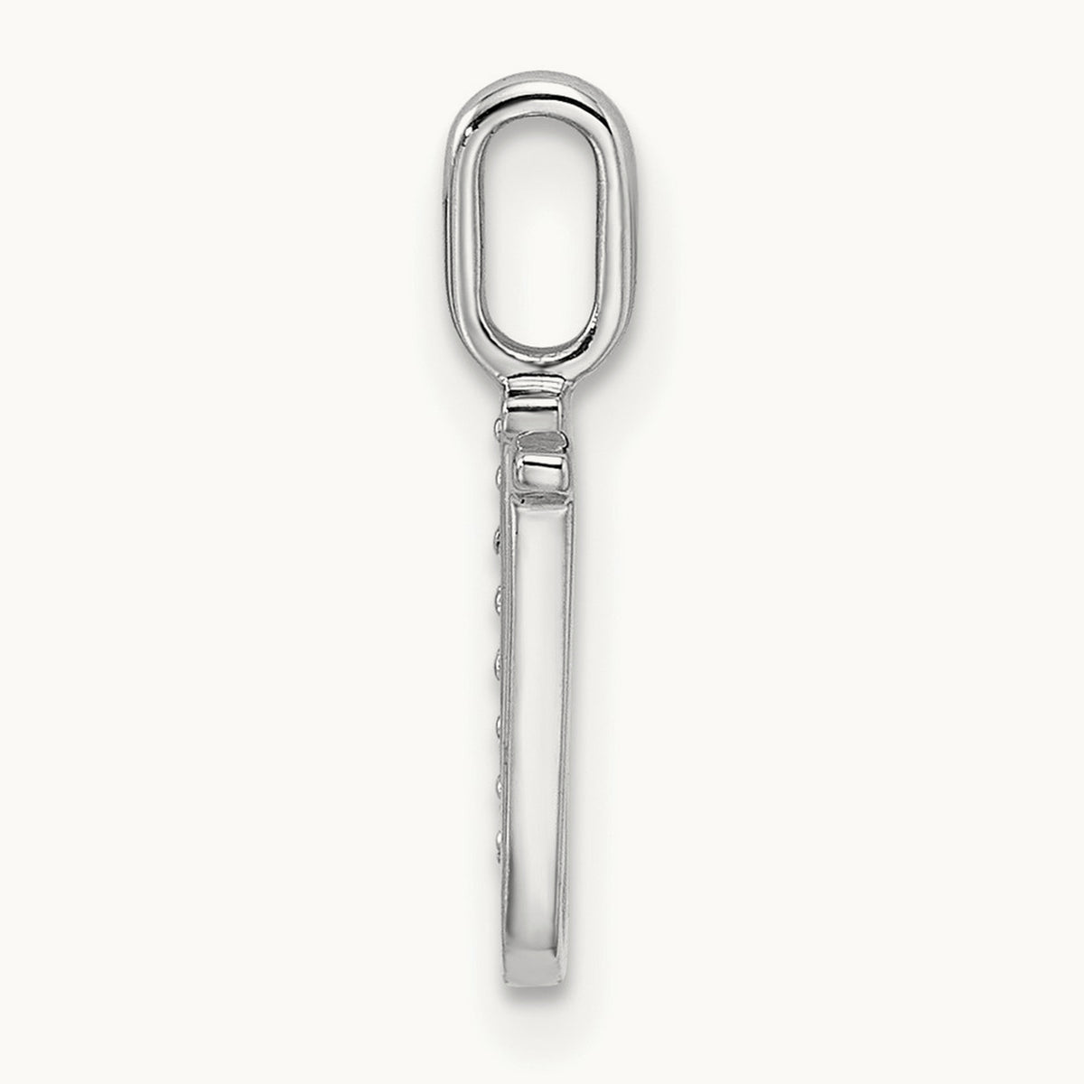 Diamond Letter U Initial Pendant, 14K White Gold
