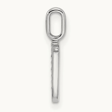 Diamond Letter U Initial Pendant, 14K White Gold