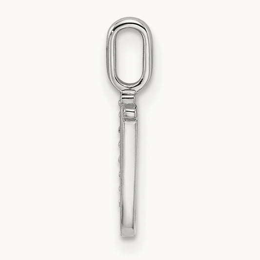Diamond Letter U Initial Pendant, 14K White Gold