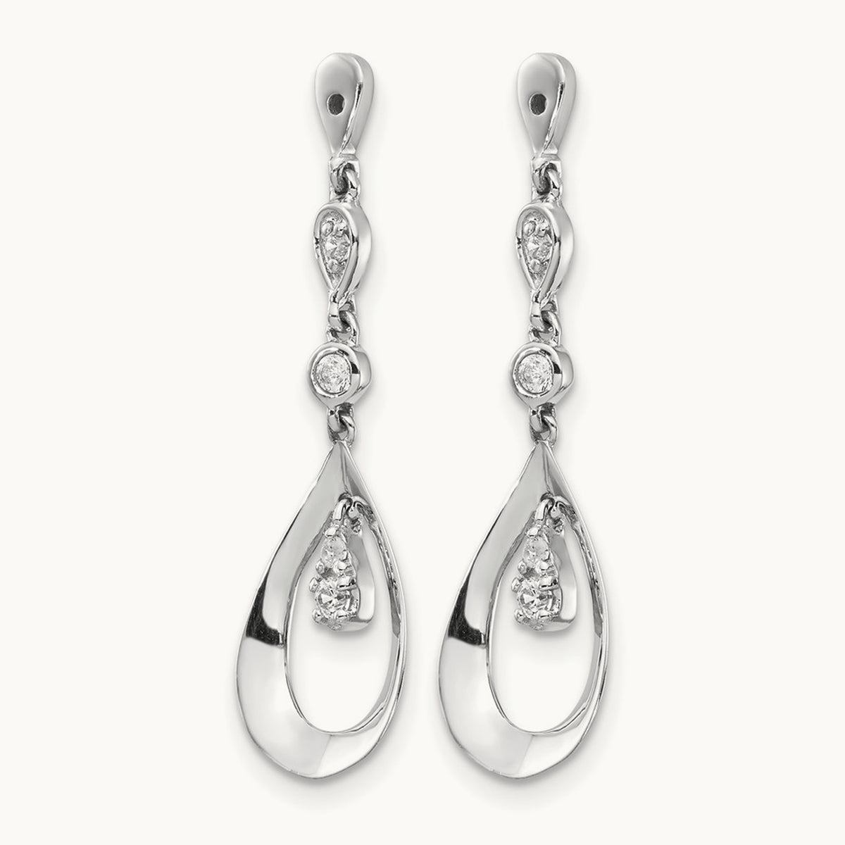 Teardrop Earring Jackets, 0.10 ct tw Lab-Grown Diamond