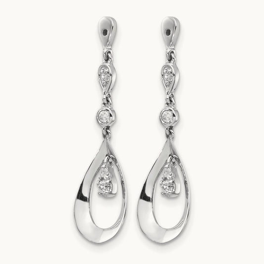 Teardrop Earring Jackets, 0.10 ct tw Lab-Grown Diamond