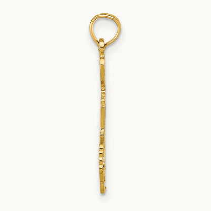 Solid Michigan State Pendant — 14K Yellow Gold