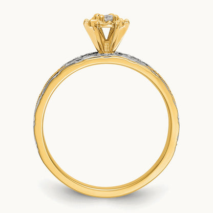 AA Quality Trio Complete Engagement Ring, 14K