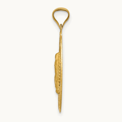 Diamond-cut Lady Of Guadalupe Oval Pendant with rhodium — 28.2mm