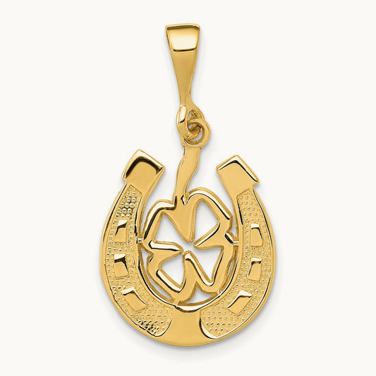 Good Luck Clover Pendant, 14K