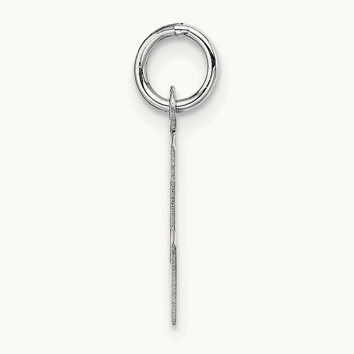 Small Block Initial Charm — 14K White Gold, L