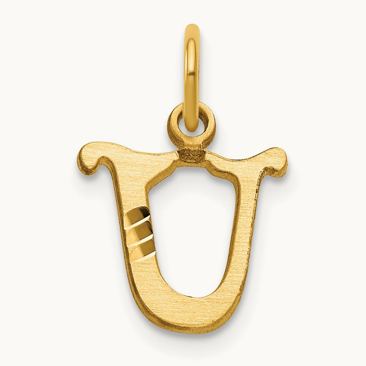 Letter U Initial Charm, 14K