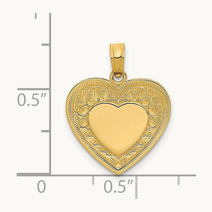 Polished Heart Pendant, 14K