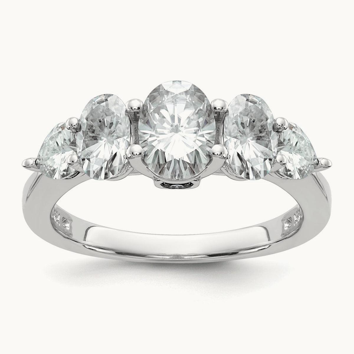 5 Stone Band, 2.00 ct tw Lab-Grown Diamond — 14K White Gold