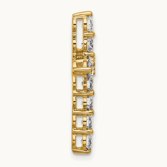 Cross Chain Slide Pendant, 1.50 ct tw Lab-Grown Diamond — 14K Yellow Gold