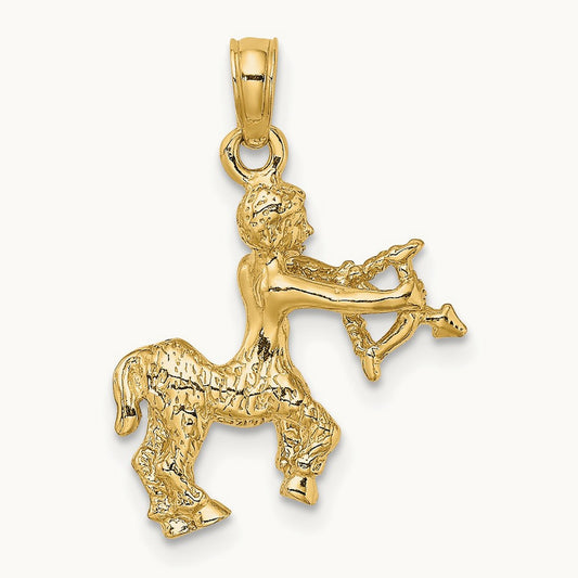 3-D Sagittarius Zodiac Charm, 14K