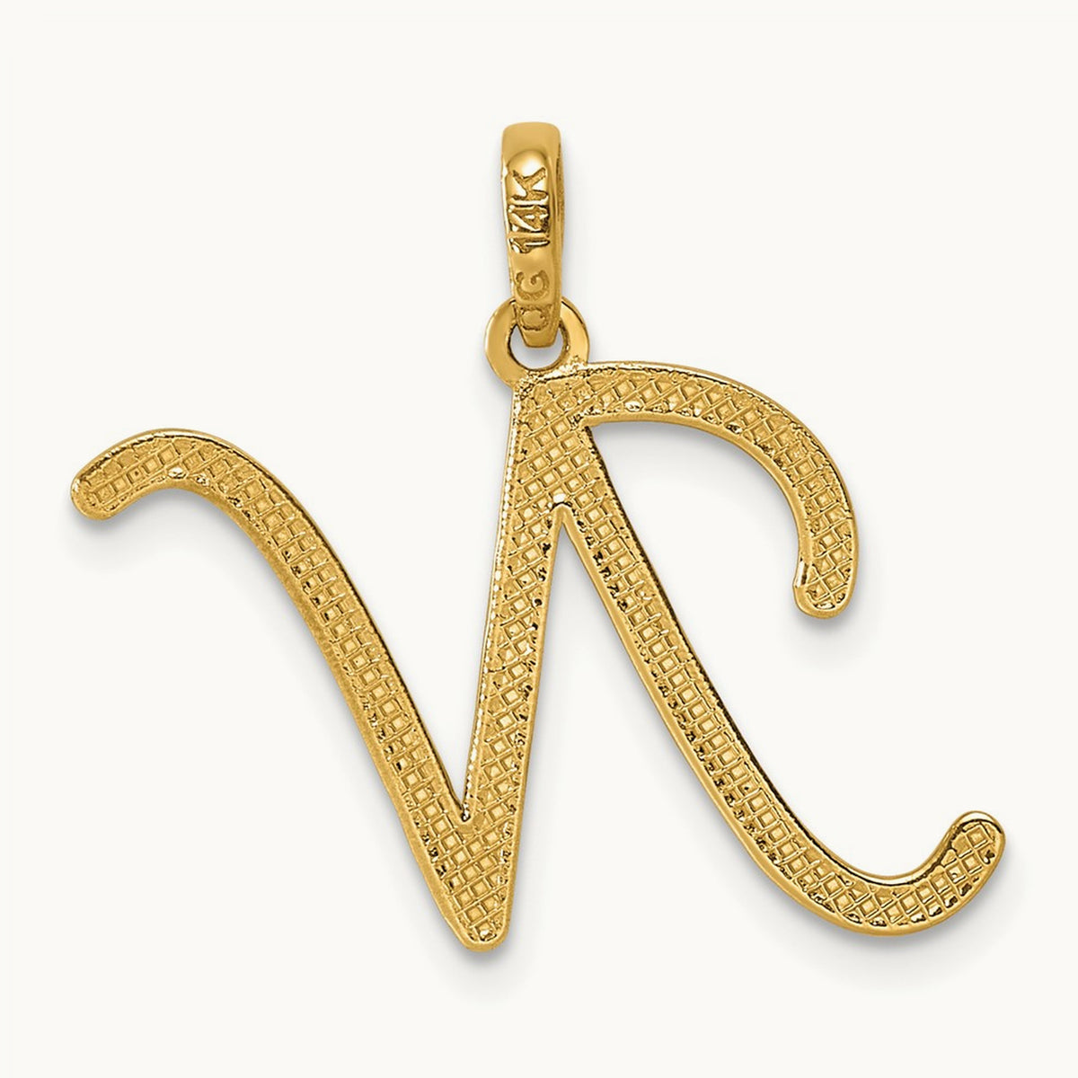 Fancy Letter N, 14K Yellow Gold