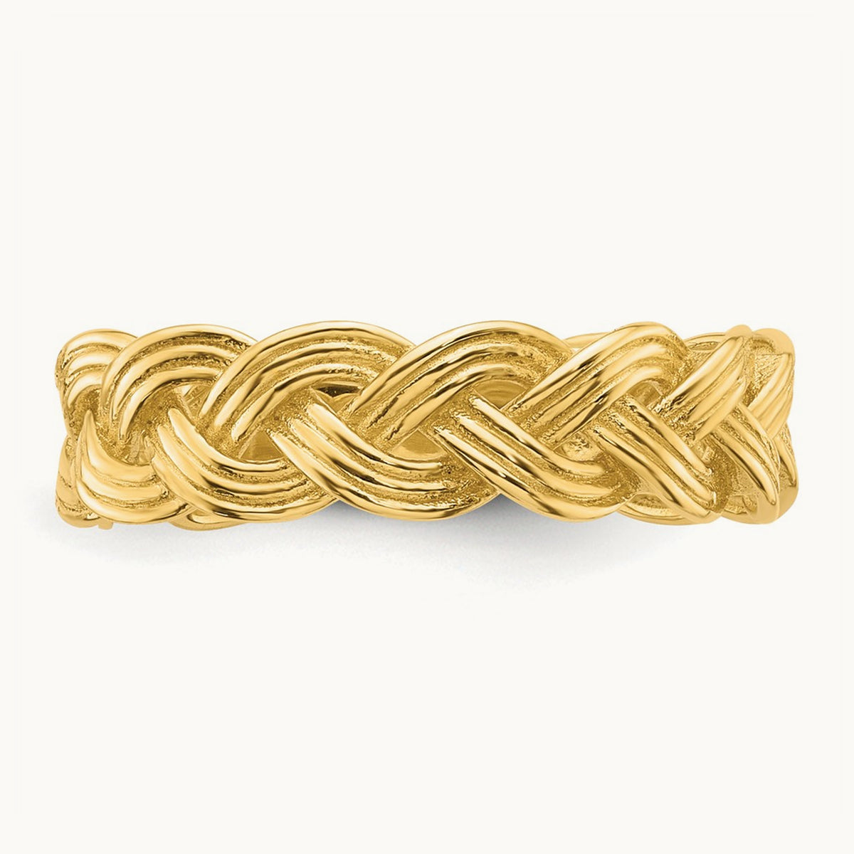 Polished Fancy Braided Ring, 14K