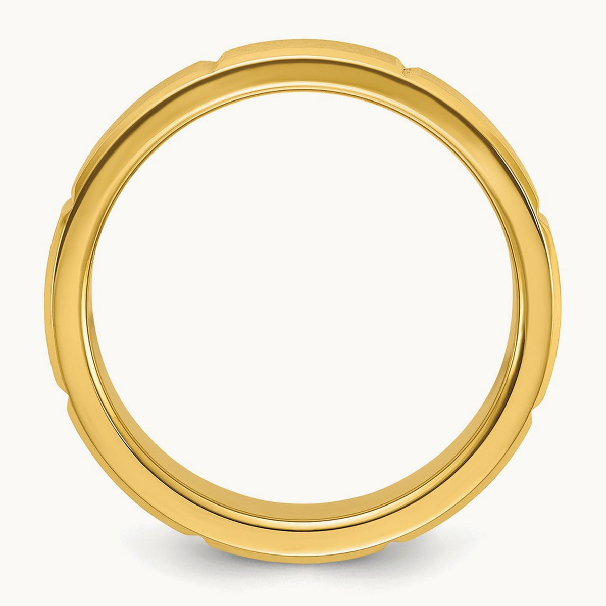 Brushed and Polished Yellow IP-plated Grooved Band — photo set