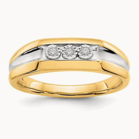 Diamond Mens Ring, 14K with Rhodium