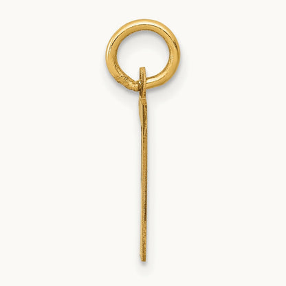 Small Satin Number 7 Charm — 14K Yellow Gold
