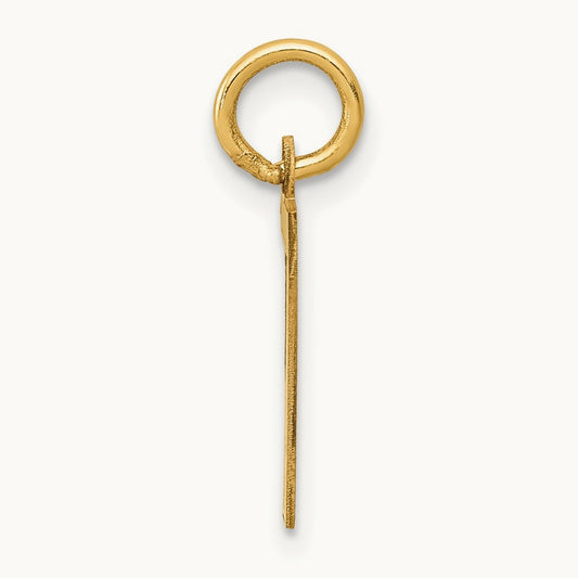 Small Satin Number 7 Charm — 14K Yellow Gold