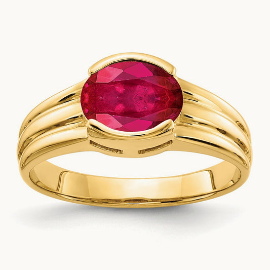 8x6mm Oval Ruby ring, 14K