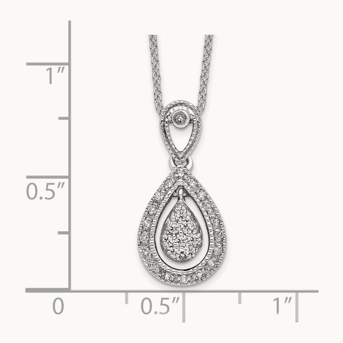 Teardrop Pendant Necklace, 0.20 ct tw Lab-Grown Diamond