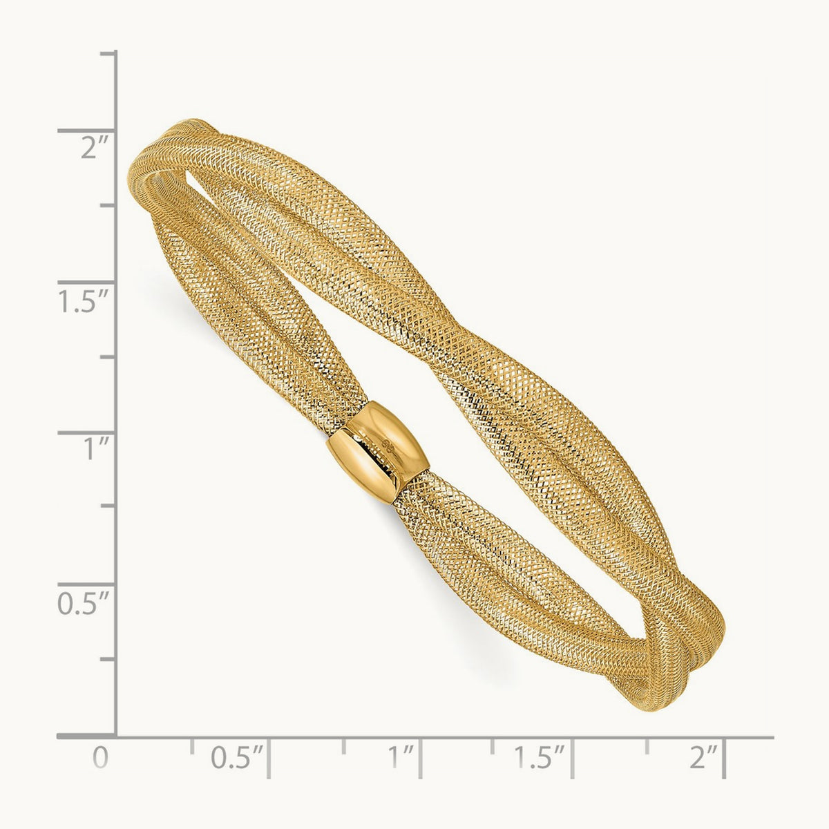 Twisted Woven Mesh Stretch Bracelet, 14K Gold