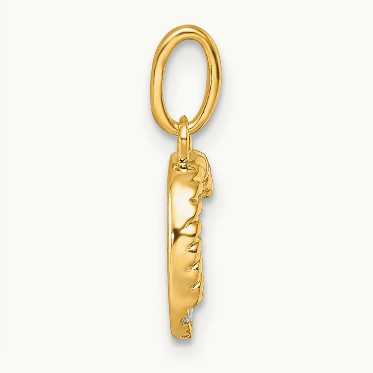 Twisted with Diamond Charm — 14K Yellow Gold, C