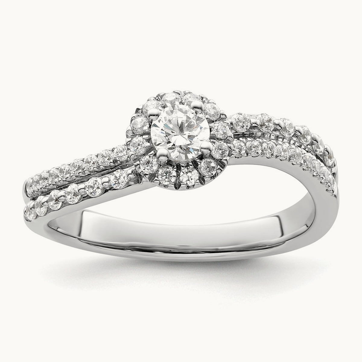 Halo Engagement Ring, 0.50 ct tw Lab-Grown Diamond