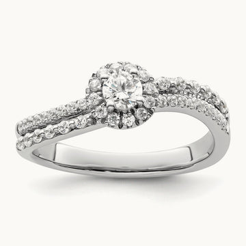 Halo Engagement Ring, 0.50 ct tw Lab-Grown Diamond