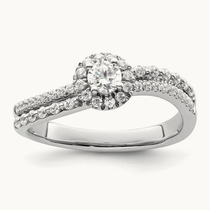Halo Engagement Ring, 0.50 ct tw Lab-Grown Diamond