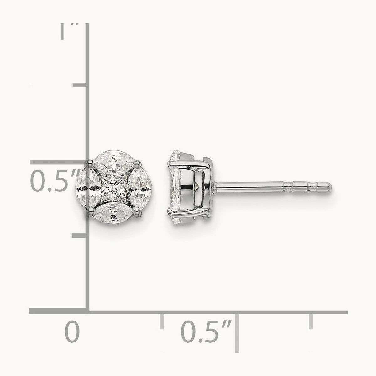 Halo Post Earrings, 0.50-1.00 ct tw Lab-Grown Diamond