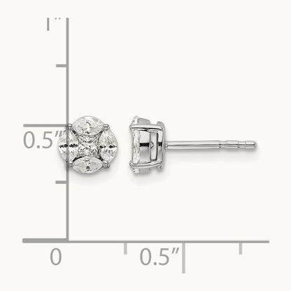 Halo Post Earrings, 0.50-1.00 ct tw Lab-Grown Diamond