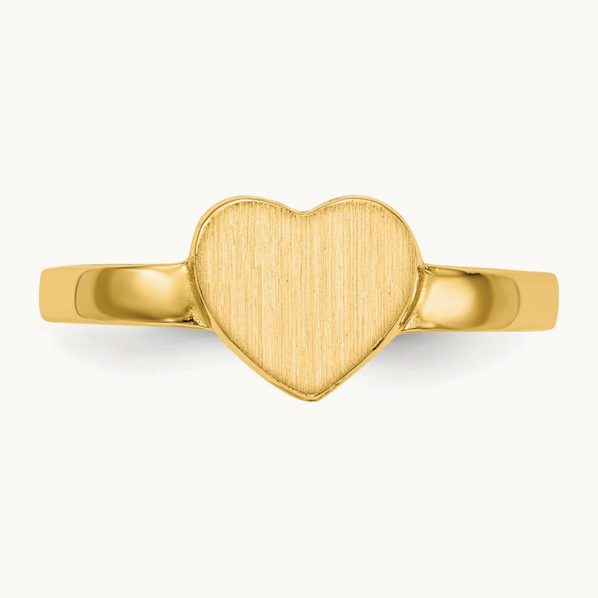 Open Back Heart Signet Ring — 14K Yellow Gold, 7.5x6.5mm