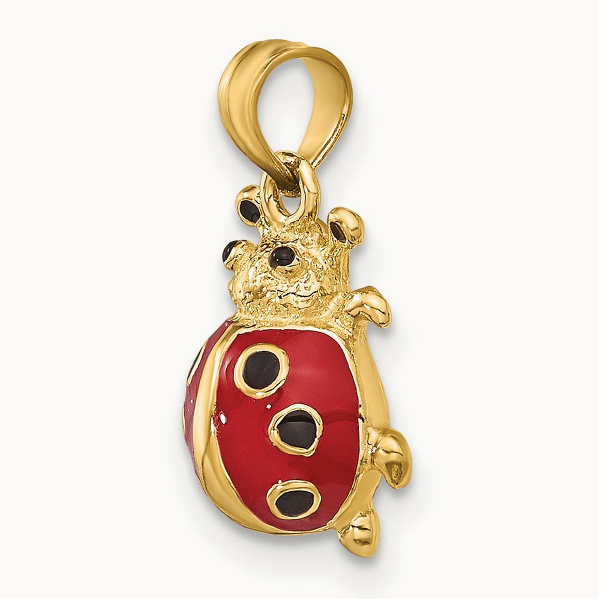 Red Enameled Ladybug Charm — photo set
