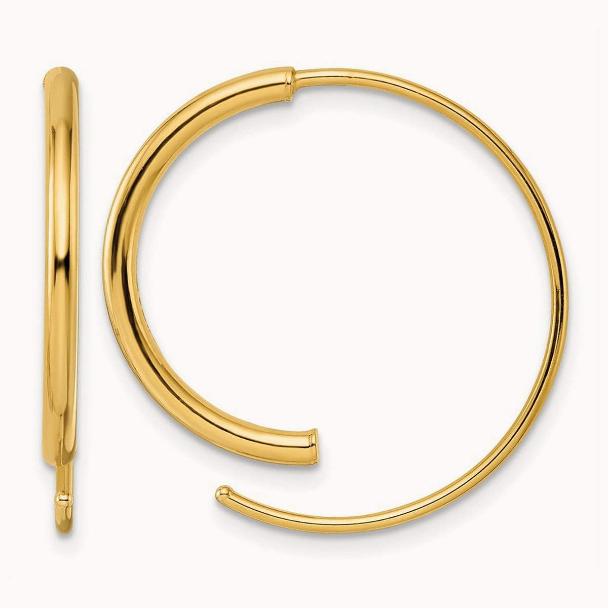 Polished Threader Earrings, 14K