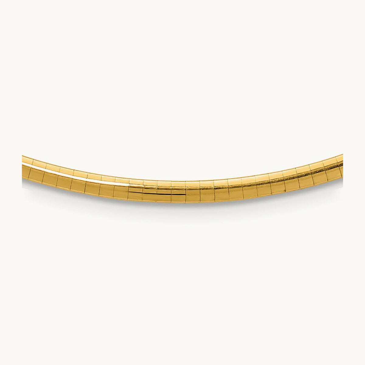 Domed Omega Necklace — 14K Yellow Gold, 16mm, 3mm