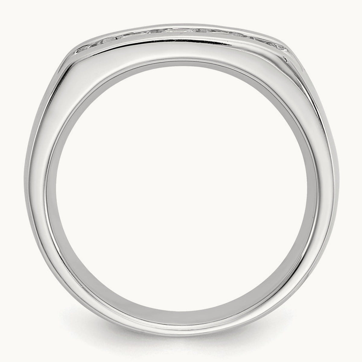 5-Stone Diamond Channel Band, 14K White Gold