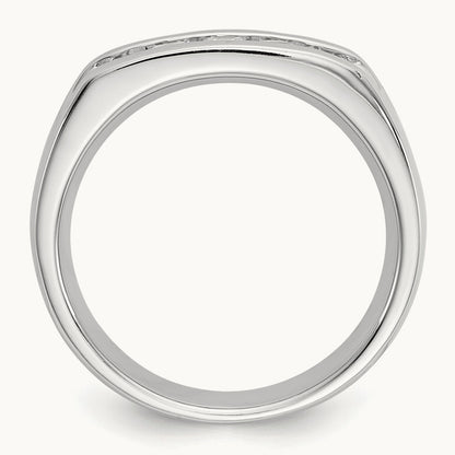 5-Stone Diamond Channel Band, 14K White Gold