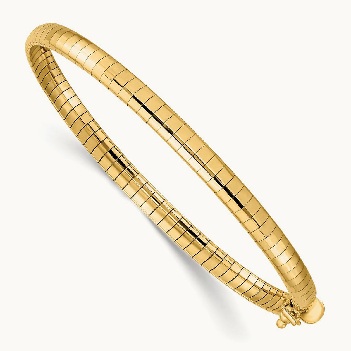 Domed Omega Bracelet — 14K Yellow Gold, 4mm